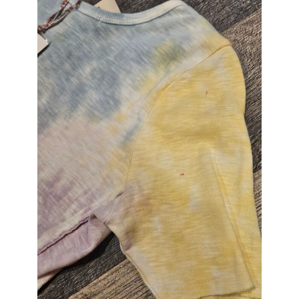 Love shack fancy aeris babydoll top womens small tiedye henley coquette pastel - Picture 8 of 9